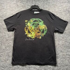 Traditional Craftwear Ireland Celtic Knot Graphic T-Shirt Black Mens Medium